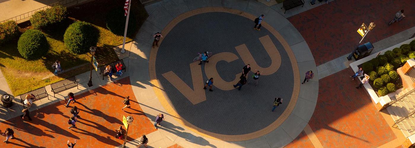 top down image of vcu compass plaza